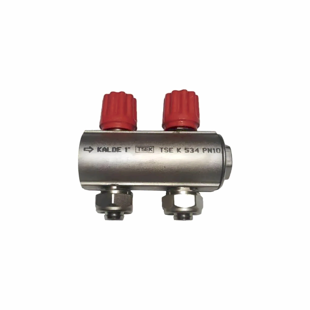 Kalde Kendinden Vanalı 1 1/4" Kollektör 2 Ağızlı - Kırmızı - Normal Tip